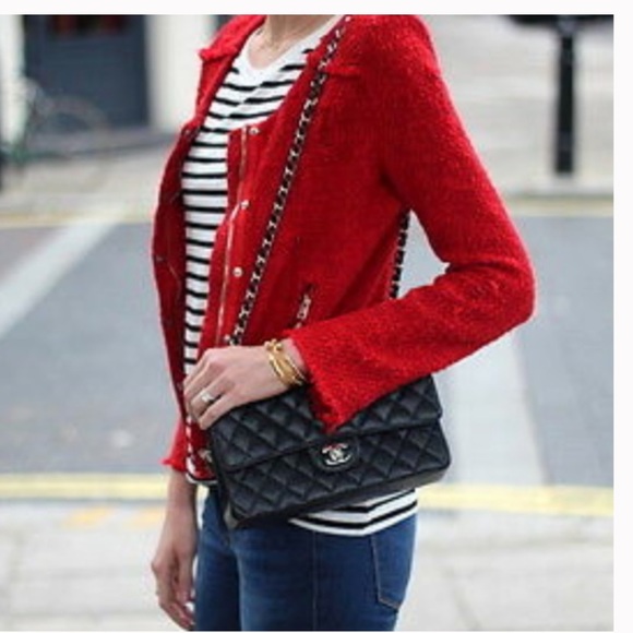 IRO distressed red Agnette jacket with frayed edges Size 1/S - Picture 2 of 11
